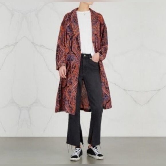 free people  half moon open front paisley duster size S - Picture 5 of 10